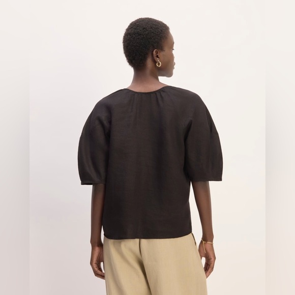 NWT Everlane The Scoop Top in Linen Black size M - Picture 3 of 10
